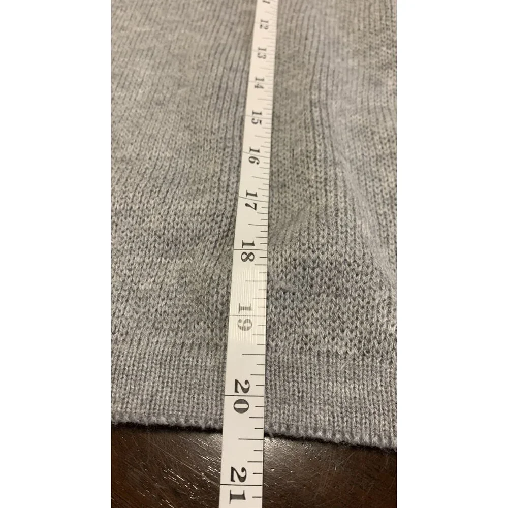 Poof‎ L Knit Minimalist Cropped Casual Sweater Bell Sleeve Gray